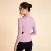 Kvinnor Yoga Wear Sports Jacket Autumn Winter Fitness l￥ng￤rmad avslappnad k￶rning snabb torr t￤t topp