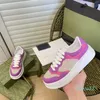 2022 vrouwen kalfsleer schoenen ontwerper sneaker canvas brief geperforeerd lederen platte schoen rubber zool mannen buiten jog kantoor fitness winkelen wandel sneaker maat 35-45