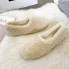 Sukienka buty luksusowe lambwool moccasins femme zimowe bawełniane buty bawełny kobiety ciepłe pluszowe mokasyny wygodne kręcone owce futra kobiety duże rozmiar 40-43