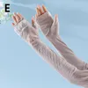 Ginocchiere Protezione solare estiva Guida Manicotto in seta di ghiaccio Protezione UV lunga da donna Protezione per le mani Guanto per braccio all'aperto