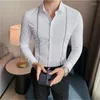 Мужские повседневные рубашки Высококачественные мужские мужские 2022 весенняя лишняя бизнес -футляр Формальная рубашка офисная племянница