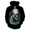 Herr hoodies v￥ren och h￶sten bekv￤m fashionabla kvinnors tr￶ja skalle 3D tryck halloween hoodie