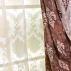 Tenda Stile Europeo Fiore Reciso Filato Camera Da Letto Soggiorno Balcone Tende Beige Per Finestra Di Lusso