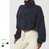 Lu Yoga Clothing Outdoor Lambswool Sweater Sports Coatememany Autumn Collar Loose Plus Fleece暖かいカジュアルジャケットを購入して購入するためにサイズチャートをチェックしてください