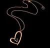 Pendant Necklaces 2022 Trendy Extravagant Large Heart v Pendant Extra Long Sweater Chain Necklace Stainless Steel Gold Silver Rose Filled Love Girls Women