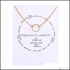 Pendant Necklaces Necklaces With Gift Card Circle Pearls Horseshoe Compass Lotus Flower Pendants Gold Sier Chain For Women Fashion J Dhwvt