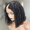 Curly Short Bob Wigs Human Hair V Part Wig Glueless Upgrade U For Black Women Water Wave Brazilian