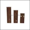 Sacchetti per gioielli Borse Sacchetti per gioielli Borse High-End Black Walnut Wood Collana Bracciale Espositore Triangolo marrone scuro Storage Po Dhg2M