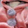 Giacche 2022 giacca invernale per bambini per ragazze cappotto per neonati felpa con cappuccio per bambini capispalla per bambini orecchie lunghe pelliccia vestiti per ragazza carina