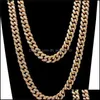 H￤nge halsband bling diamant isad ut kedjor halsband mens kubanska l￤nk kedja halsband hip hop personaliserade smycken f￶r kvinnor m￤n d dhkys