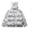 Hip Hop Removable Hooded Jacket Down Parkas Streetwear Camouflage Devil Horn Thicken Warm Bubble Padded Coats Harajuku Puffer Jackets