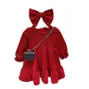 Fille robes filles robe d'hiver année polaire épaissi rouge clignotant princesse fête bébé mode mignon noël enfants enfants vêtements