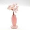 Pendant Necklaces YJXP Pink Quartz Water Bottle Tree Of Life Natural Crystal Bonsai Lucky Plant Gemstone Home Decor