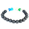 Strand Mg1654 Boho Leo Zodiac Womens Bracelet 8 mm Rock Lava Stone Green Chakra Perles d'énergie