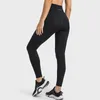 Women's Yoga Pants Cross Waist Sports Leggings outfit Double side Insertion Bags Without T-line High Elastic Hip Cropped Pant257M