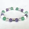 Strand MG1694 Womens Libra Zodiac Bracelet 8 MM Amethyst Clear Quartz Moonstone Energy Wrist Mala Natural Gemstone Jewelry