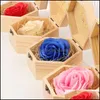 Bolsas de joyería Bolsas Bolsas de joyería Bolsas Aniversario Suministros de boda de madera Caja de regalo de cumpleaños Anillo del día de San Valentín Flor de jabón rosa Dhitg