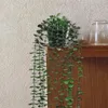 Decorative Flowers 3Pcs Fake Potted Plant Artificial Hanging Reusable Faux Greenery Vine Plants In Pot Realistic Eucalyptus