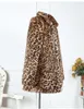 فرو للنساء عالية Qaulity Leopard Faux Coat Fashion Win Winter Super Super 2022 خريف/فصل الشتاء خيار Overced M-4XL