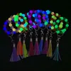 Halween Chain Key Key Luminous silicone tallone tinalimentare Bracciale silicone Bracciale silicone Glow in The Dark Baeded for Women Halloweenparty Wll1745