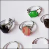 Band Rings Fashion 30 Pieces/Lot Rainbow Stone Ring Mix Style Designs Womens Natural Jewelry Gift 635 Q2 Drop Delivery 2022 DHS13