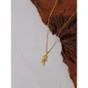 Colares pendentes Acessórios de jóias de alta qualidade Jewelrynecklace yhpup colar de pendente de flor de rosa de metal da moda 316 inoxidável