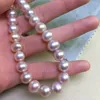 Chains Freshwater Pearl Necklace Round Shape With Size 9-10mm Perfect Luster For Making Accessories Diy Jewelry Loose Strands