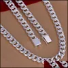 Chains 925 Sterling Sier 10Mm 22-Inch Men Necklace Side Chain Atmospheric Statement Gift Party Jewelry 2700 Q2 Drop Delivery 2022 Nec Dh5Xs