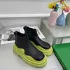 Designerskie buty Chaelsea Boot Comfort Booties skórzana kostka bez poślizgu platforma fali zielona gumowa gruba podeszwa luksusowa elastyczna taśma