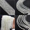 Other See Pic Natural Sea Shell Beads Rice Grain Shape Msee Pic-Of-Pearl Loose For Diy Fashion Ladies Jewelry Necklaces Bracelets Ear Dhcu9