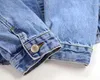Women's Jackets Autumn Streetwear Boyfriend Style Cropped Blue Jeans Jacket Women Denim Long-sleeved Short Womens Coats 2022