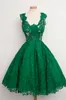 Robes de soirée S141 en mode vert encolure dégagée naturel au-dessus du genou dentelle robes de retour/femmes robes de bal formelles fille