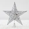 Christmas Decorations Red Gold Silver Tree Top Star Wedding 3 Colors Glitter Home Garden Metal Sequins Ornament Decor