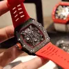 Wine Barrel Watch RM53-01 Series Automatic Mechanical Red Carbon Fiber Tape Mens Watch