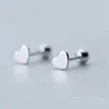 Stud Stud 925 Sterling Sier Pendientes para mujeres Boda Fiesta de compromiso Corazón Chica Hollow Minimalismo Aretes 3503 Q2 Entrega de gota 202 Dha5F