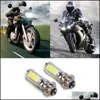オートバイ照明1PAIR 6000Kモーターサイクル照明ホワイトH6MコブLEDモーターバイク/ATVヘッドライトフォグライトBB PX15D P15D251ドロップデリブDHW3H