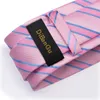 Bow Ties عالية الجودة ذات جودة وردية مخططة Paisley Men's Tie مجموعة 8cm إكسسوارات حفل الزفاف رجال Necktie Hanky ​​Gift Dibangu