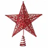 Christmas Decorations Red Gold Silver Tree Top Star Wedding 3 Colors Glitter Home Garden Metal Sequins Ornament Decor