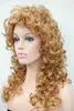 Fashion women's wigs curly 60cm long synthetic hair wig loose curls color 27c