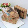 Caixas europ￩ias de embalagens Kraft Paper Candy Biscuit Box Christmas Krafts Paper Box Gingerbread Box PVC Bolo de presente Boxlt101