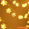 Cuerdas 1.5M / 6M Copo de nieve LED Cadena de luces Hada Festoon Light Guirnalda con pilas Año Decoraciones navideñas