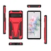 V Design Kickstand Telefonfodral för iPhone 15 Pro Max Samsung Galaxy A54 S23 Plus Ultra Google Pixel 7 Moto G Stylus 5G Play 2023 Magnetic Hybrid Armor Covers