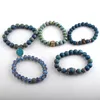 Strand MOODPC bijoux à la mode, magnifique ensemble de bracelets multicolores/bleus, Bracelets en pierre naturelle en verre