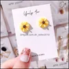 Stud Tiny Acryl Daisy Stud -oorbellen voor vrouwen meisjes nieuwe witte gele bloem oorrang bruidsfeestje vakantie sieraden 106 m2 dro dhs6p