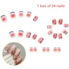 Комплекты для ногтей модные французские ногти для женщин Простые розовые инсливые поддельные акриловые полные советы ложные прессы на знакомства