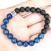 Strand MG1682 Nowy projekt Bransoletka Zodiaku Virgo 8 mm Rock Lava Stone Lapis Lazuli Energy Brank