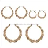 Hoop Huggie Sliver/Gold Color Big Bamboo Circle أقراط للنساء الهيب هوب كبير الاحتفال N58F 260 T2 Drop Drovain 2022 Jewelry E DH1OW