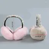 Berets L5YC Elegant Pearl Bead Ear Winter Earmuffs For Women Warm Warmers Gifts Girls Cover Ears Fashion