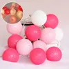 Strängar 7,5 m 50 LED Cotton Ball Garland Lights String Christmas Xmas Fairy Decorations for Baby Bed Home Wedding Party