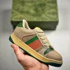 Barn Barn Klassiska Casual Skor Screener Canvas Sneakers Småbarn Lyx Klassisk Blå Röd Randig Gummi Läder Distressed Sko Låg Top Spädbarn OutdoorTrainer